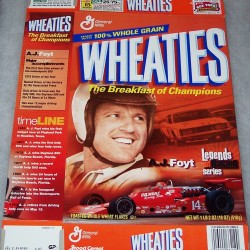 2002 Legends of Racing A.J. Foyt WHEATIES box
