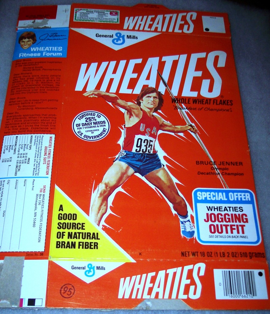 1977 Bruce Jenner (throwing javelin) (jogging outfit offer on front