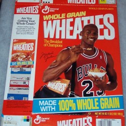 1992 Michael Jordan (Bag on shoulder eating cereal)