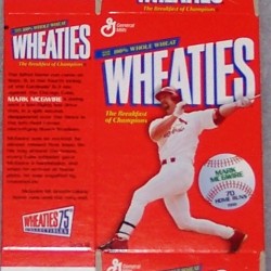 1999 Mark McGwire (mini MISSING gold signature) WHEATIES Box