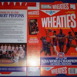 1988 Detroit Pistons 1988 NBA World Champions (Phantom) WHEATIES Box