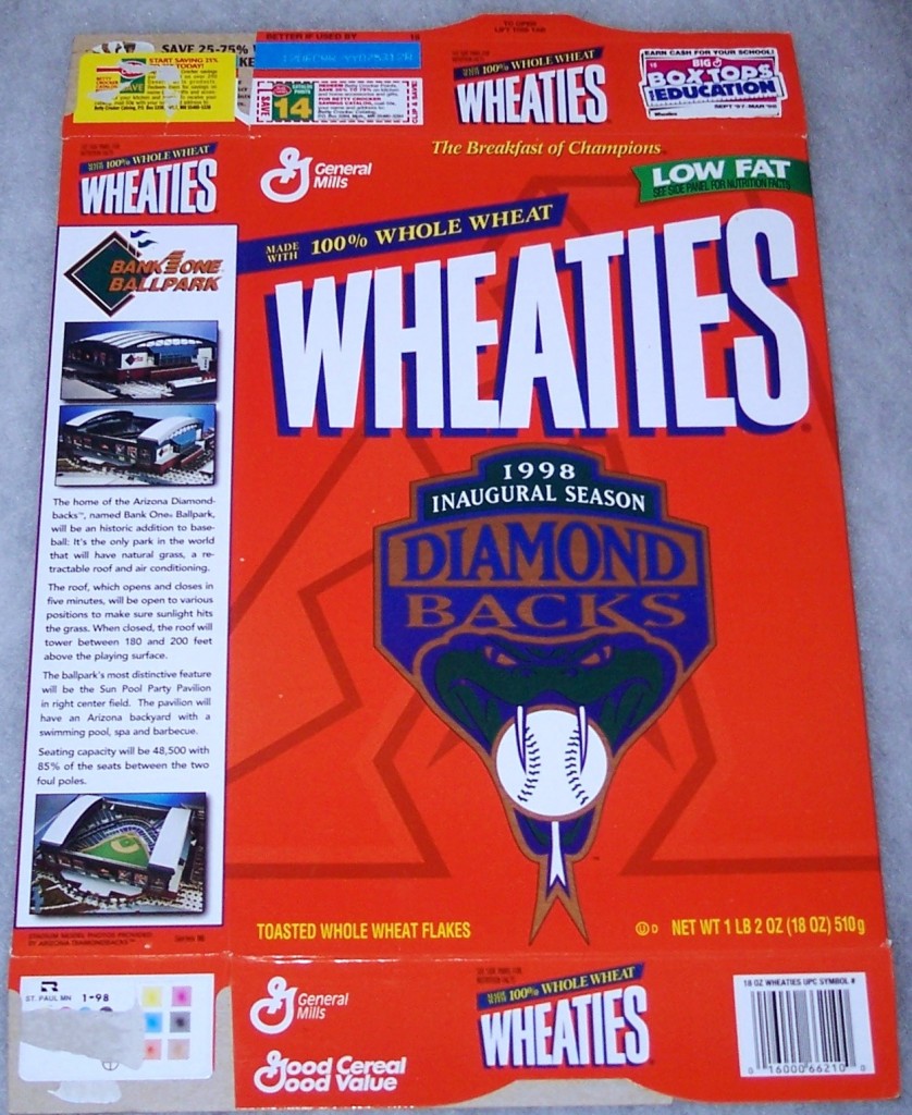 1998 Arizona Diamondbacks 1998 Inaugural Season | Wheaties Box - Wheaties King
