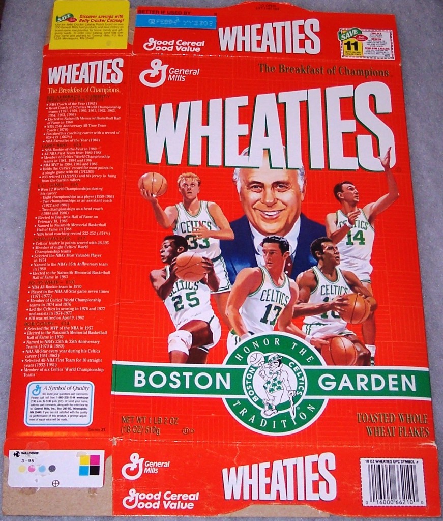 1995 Boston Garden Honor The Tradition Wheaties Box Wheaties King