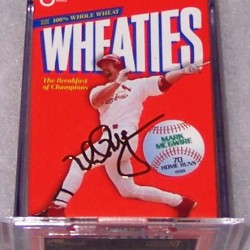 1999 Mark McGwire (gold signature mini) WHEATIES Box