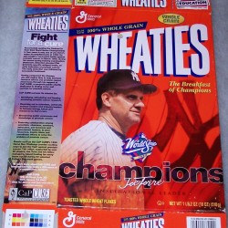 1999 Joe Torre Inspirational Leader 1999 World Series WHEATIES Box