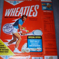 1976 Tennis Player (special offer Wheaties golf balls and Wheaties sweatbands on front)
