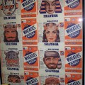 1947 Uncut Sheet of 8 boxes with masks on box backs- Masks are of Iron Jaw the Robot, Cleopatra, King Lionheart, Queen Sapphira, Eric the Viking, Klondike Jim, The Veiled Princess, Paul Bunyon (1 of only 3 sheets known to exist!)