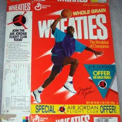 1989 Michael Jordan (Air Jordan Flight Club Offer On Back Panel) WHEATIES Box
