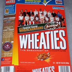 2011 Seattle Storm 2010 WNBA Champions WHEATIES Box