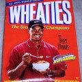 1999 Tiger Woods (eating cereal) (Energy Releasing B Vitamins banner on front) WHEATIES Box